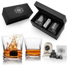 Подарочный набор премиум - класса Texas: 2 стакана и камни для виски